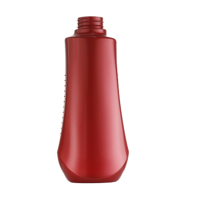 الجملة زجاجة بلاستيكية حمراء فارغة غسول ملون مخصص حجم العنق 20/410 PE 450ml زجاجة العناية بالبشرة